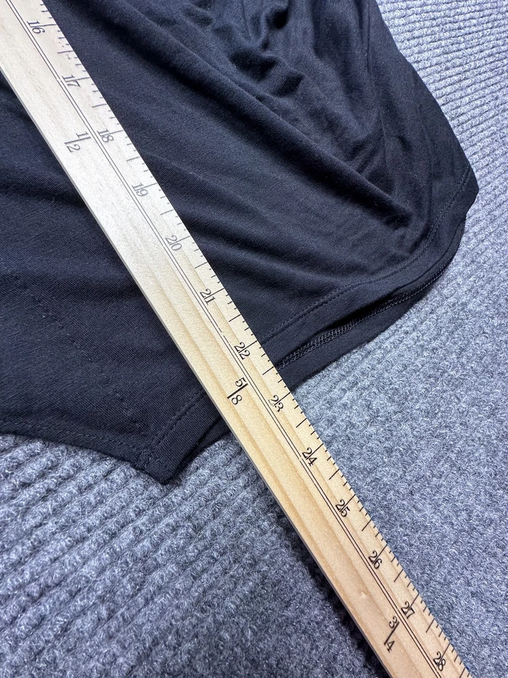 Camisa Express Mujer XS Negra Asimétrica Acanalada Elastizada Jersey Nueva Foto 4 de 4