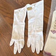 Sears Roebuck and Co. Vintage Nylon White Gloves