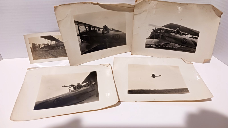 WW1 COMBAT AVIATION PHOTOS (5) FRENCH SPAD AIRCRAFT, AEF CREW