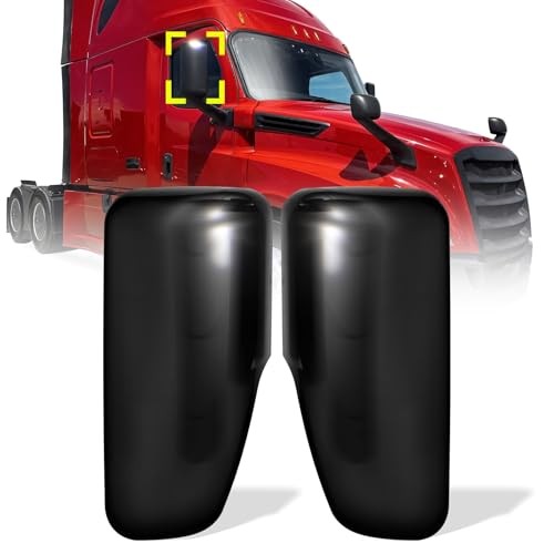  Black Door Mirror Covers for Freightliner Cascadia 2018-2021 A Pair (Black)