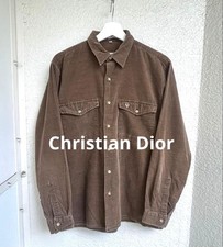 USED 70S CHRISTIAN DIOR VINTAGE CORDUROY SHIRT, LONG SLEEVE, SIZE M VERYGOOD