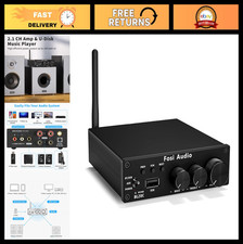 Bluetooth 5.0 Stereo Audio Receiver Amplifier 320W 2.1CH Mini Hi-Fi Class D Amp
