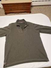 Eddie Bauer Mens XL Knit Pullover Long Sleeve 1/4 Zip Sweater Green