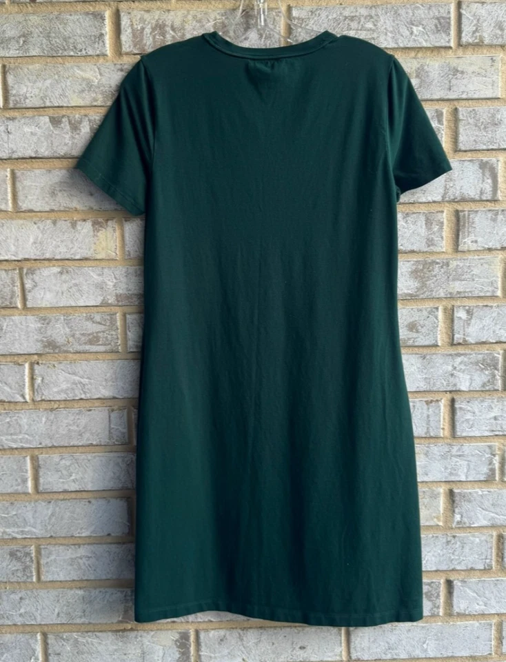 Calvin Klein Short Sleeve Crew Neck Rhinestone Logo Shirt Dress Women's Size S - Image 2 of 4