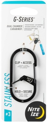 Nite Ize G-Series Dual Chamber Stainless Steel Carabiner #3 - Black