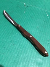 Vintage Cutco USA 1059 Serrated Blade Table Steak Knife Wood Brown Swirl Handle