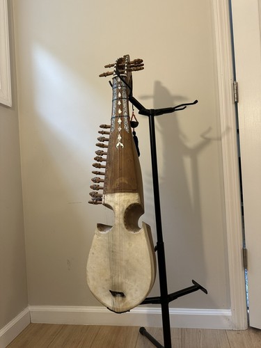 Traditional Afghan Rubab Rabab Hand Carved Folk Instrument w/ Inlay