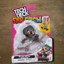Spinmaster Tech Deck SK8 Crew Fingerboard w/Figure -SERIES 1 New Grey Helmet