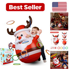 Inflatable Santa Reindeer Ring Toss Game - Red