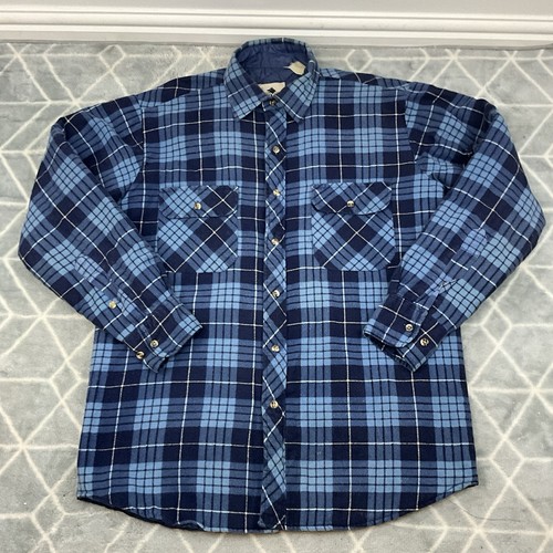 Timber Wolf Quilted Check Flannel Over Shirt Men’s Medium Woodchuck - Picture 1 of 8