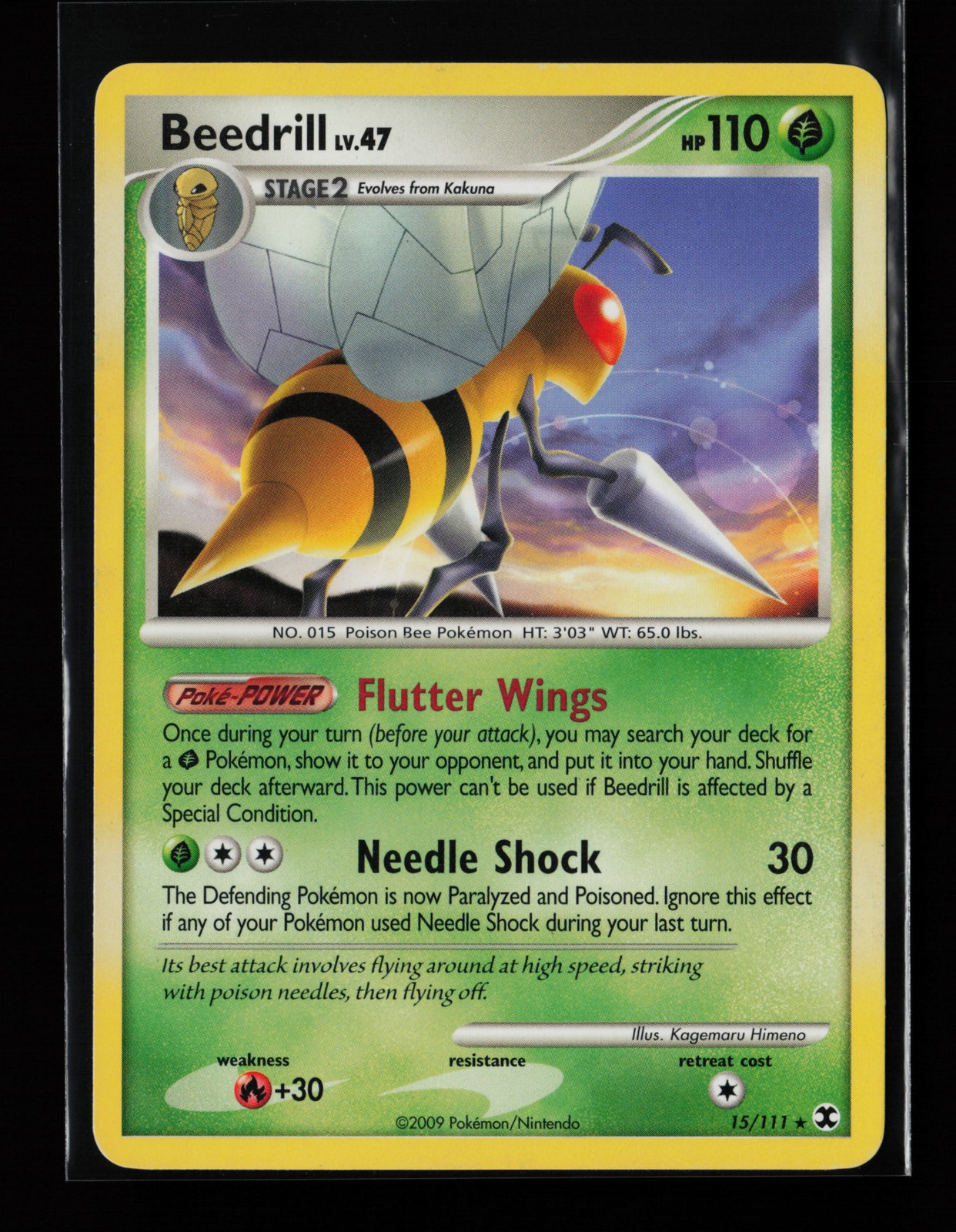 Beedrill 15/111 Rare Rising Rivals Heavily Played Pokémon Card