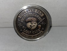 Over Par Old Bastards Golf Coin, Funny Golf Challenge Coin Whiskey Design AE