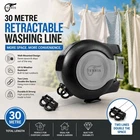 Ferris 30M Washing Line Retractable Wall Mounted Twin Clothes Line Black