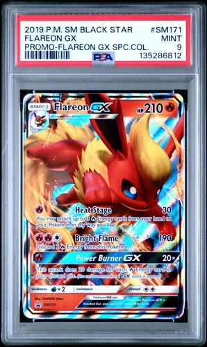 2019 POKEMON SPECIAL COLLECTION FLAREON GX #SM171 HOLO PROMO PSA 9