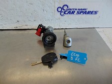 Renault Clio Lock Kit 3 06-12 1x key ignition barrel transponder door barrel