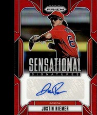 2025 Panini Prizm Sensational Signatures Prizms Red #99 Justin Riemer /99  NM-MT