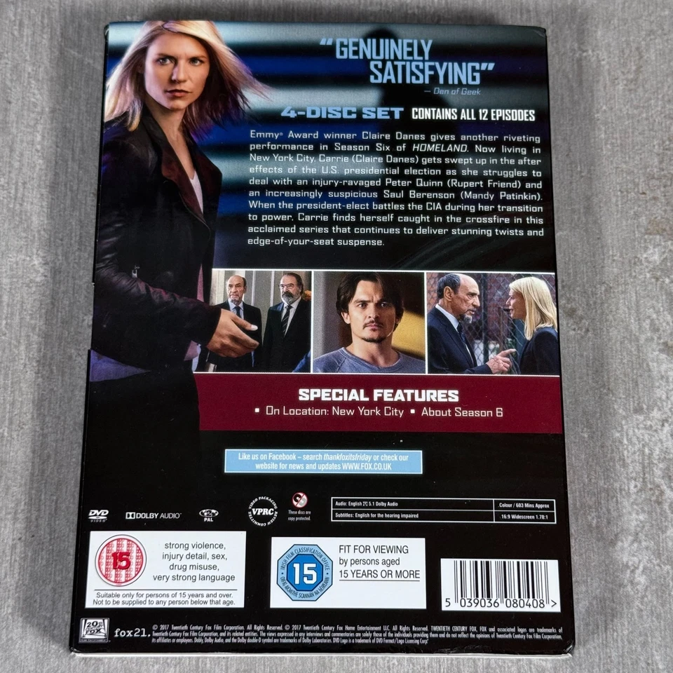 Homeland The Complete Sixth Season DVD Set - Espionage Thriller Series 6 - Image 2 of 2