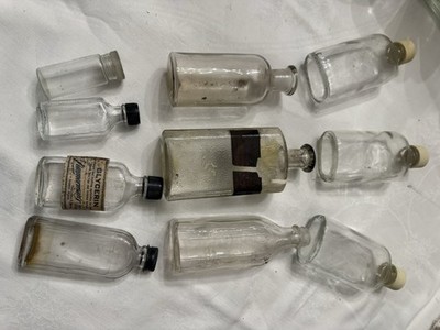 Vintage Clear Glass Bottle Lot Of 10 A Few Must Haves Various Sizes And Shapes