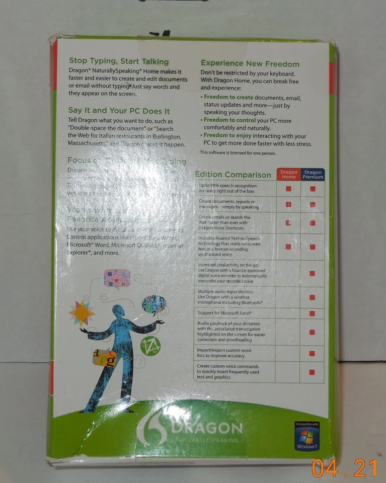 Nuance Dragon Naturally Speaking Speech Recognition Home Edition Version 11 - Image 3 of 4