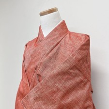 Dark Orange Vertical Striped Kimono Size 161cm Japan