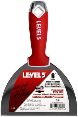 6'' Soft-Grip Stainless Steel Drywall Joint Knife - LEVEL5 | Pro-Grade | Comforta