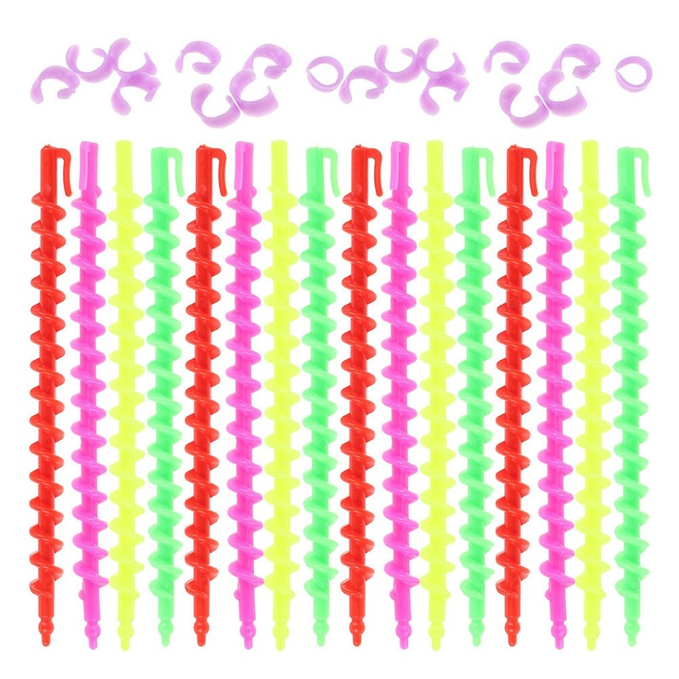Roller Set Rods 26 Pcs Spiral Perm Rod Set Curlers for Short Hair Rollers Women Curling ...