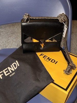 Fendi Monster Eyes Han I Bag w/ Silver Chain Strap, Dust Bag & Box