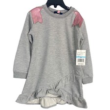 NWT Andy & Evan Gray Sweater Dress with Pink Star Decals SIZE 3T