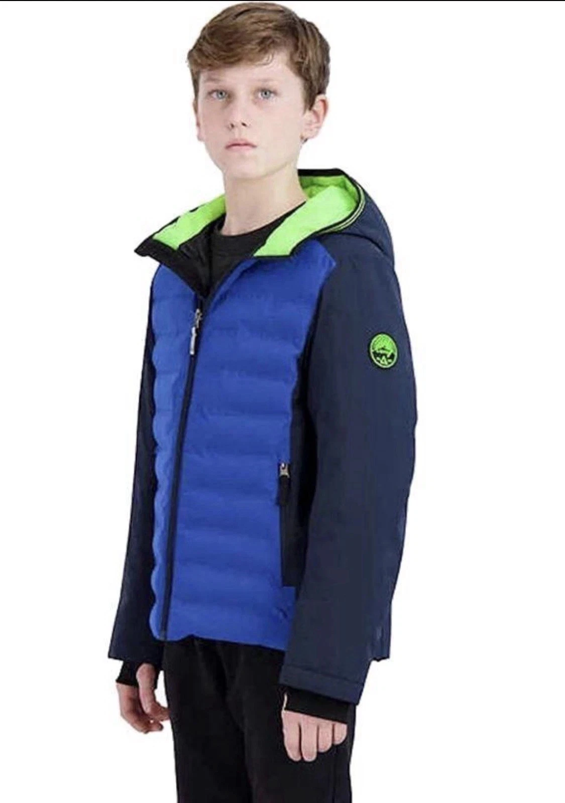 GERRY FULL ZIP WELDED POLYFILL HOODED JACKET BLUE Youth S (7/ 8)