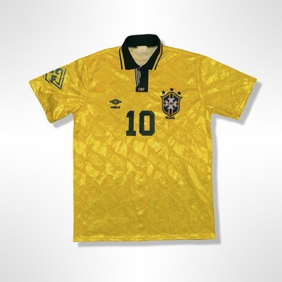 BRAZIL 1991 1993 #10 NETO HOME FOOTBALL SHIRT SOCCER JERSEY UMBRO