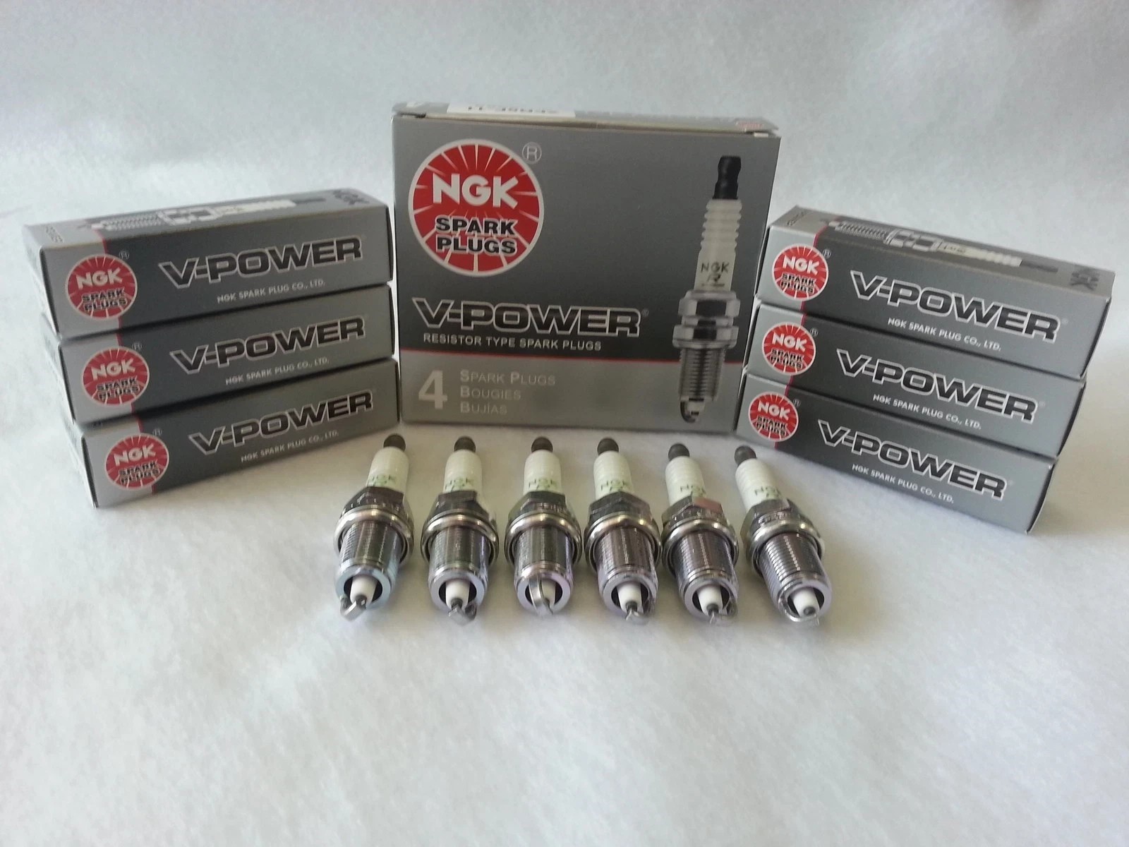 6-New NGK V-Power Copper Spark Plugs UR6 #7773 Made in Japan