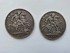Two Silver Crowns 54g Sterling Silver  1889 & 18997