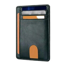 Mens Leather Slim Wallet Credit Card Holder RFID Blocking Pocket ID Money PU
