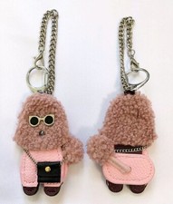 1 One fashionista Pink Poodle dog keyring Keychain key chain ring bag charm