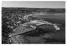 STONEHAVEN HARBOUR, EAST COAST OF SCOTLAND, UK - 18" x 12" PRINT - AERIAL BW .