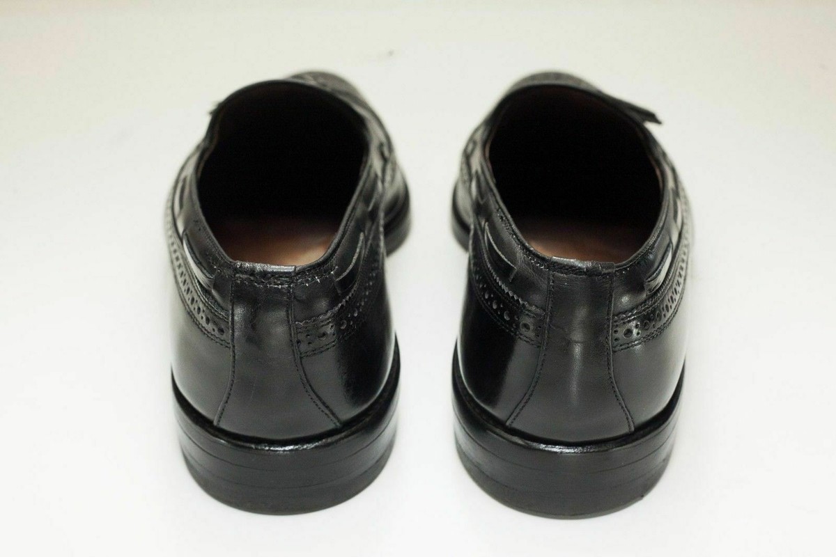 Men\'s Dress‎ Shoes Allen Edmonds Manchester Tassel Loafer Sz 9.5 R Black Leather Allen Edmonds Manchester Black Leather Tassel Slip-on Dress  main image 4