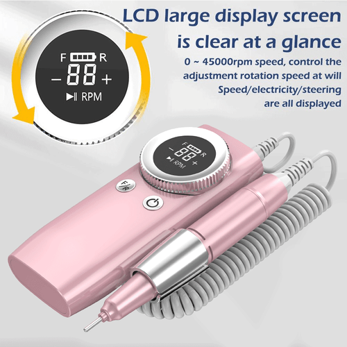 New Pro 45000RPM Nail Drill Machine Portable Manicure Pedicure Rechargeable BK60 - Picture 20 of 25