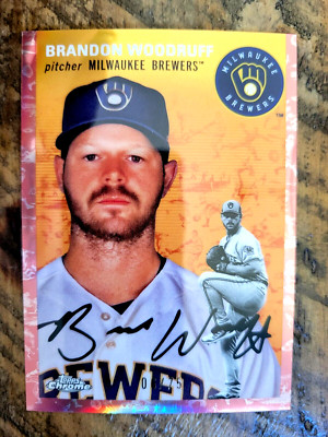2023 Topps Chrome Platinum Toile Cream Rose Gold Refractor Brandon Woodruff 6/75