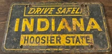 Drive Safely Indiana Hoosier State Booster License Plate Embossed Steel