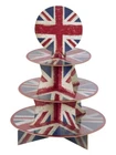 D Day VE Day Royal Event Vintage Union Jack GB 3 Tier Cake Stand