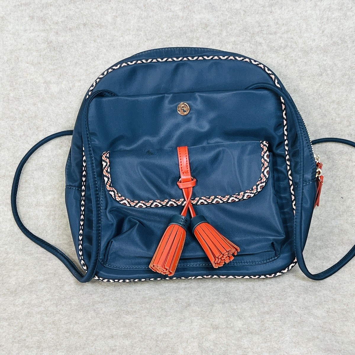 Spartina 449 Daufuskie Island Armada Convertible Backpack Navy Blue Tassels