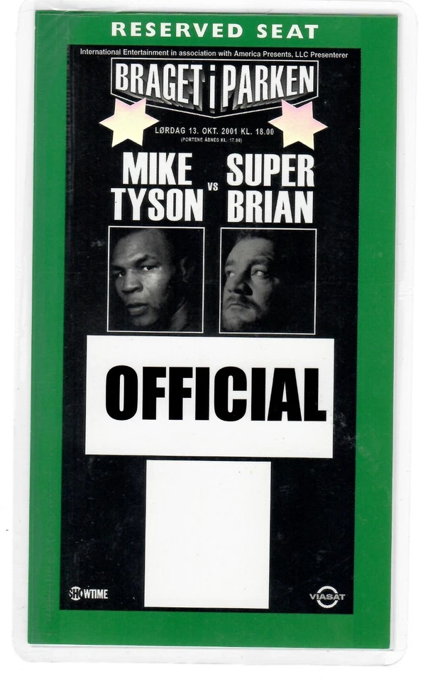 RARE Mike Tyson vs Brian Nielsen On-Site Official Program and Credential Ticket - Image 3 of 4