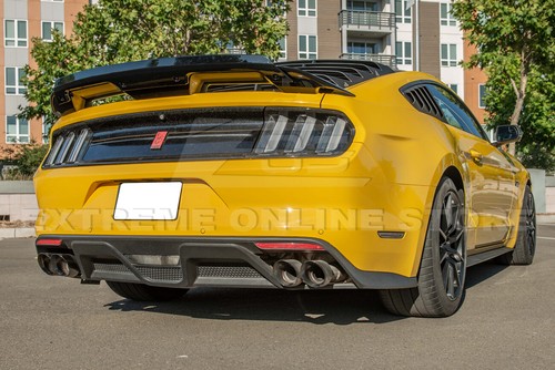 For 15-17 Ford Mustang | GT350 Style Black Rear Bumper Lip Quad Tips Diffuser - Bild 5 von 12