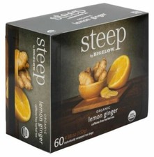 Plongée de Bigelow Bio Citron Gingembre Sans Caféine Tisane Sachet