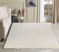 Shaggy Area Rugs, Serdim Rugs Living Room Polypropylene, Ivory, 160x230cm