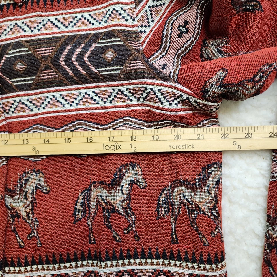 Chaqueta Blazer New Direction Lg Southwestern Horses Equestrian Tapestry Canyon Foto 4 de 4