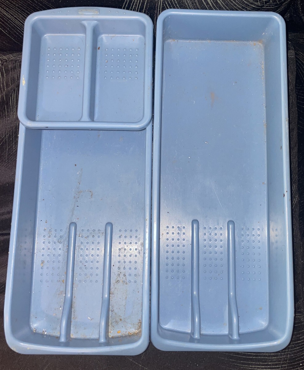 Bac à Poussière Rubbermaid Vintage - Bleu - Modèle 2003-50 - Caoutchouc Dur - Années 1980/2000