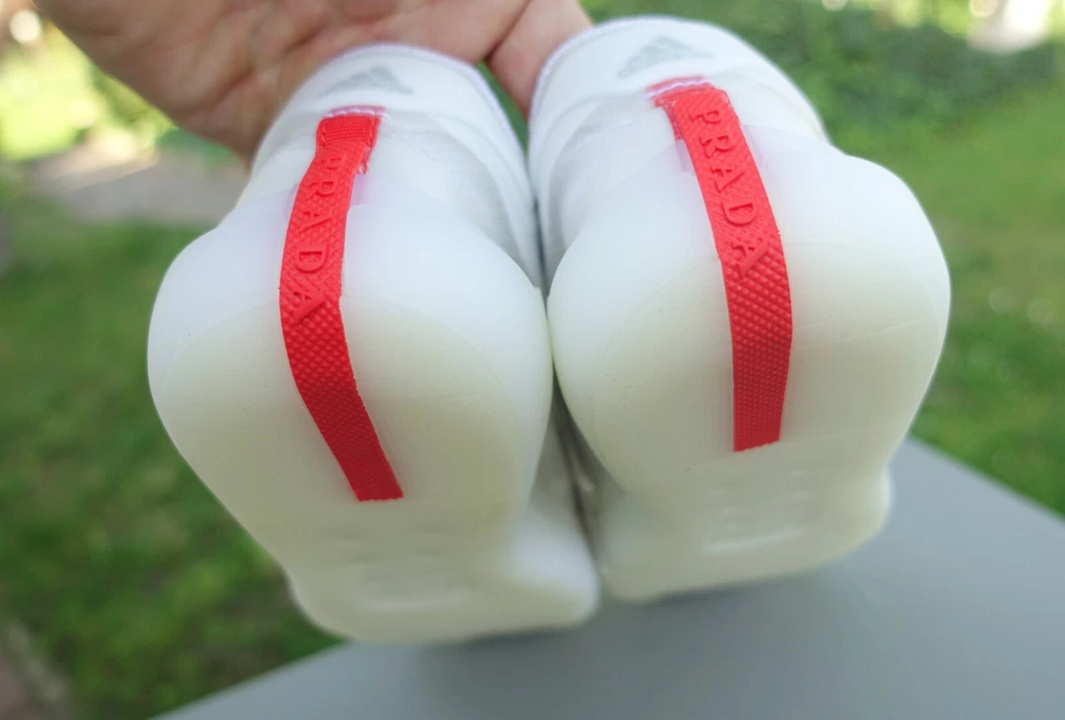 PRADA X ADIDAS SHOES 38 2/3 shoe sneaker sneakers luna rossa white red stripe
