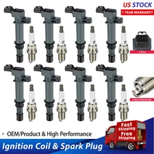 8 Ignition Coils Pack uf297 and Spark Plug For 2002-2007 Dodge Ram 1500 4.7L V8
