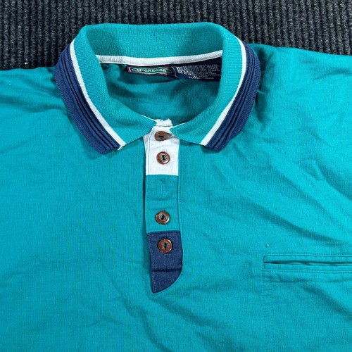 Vintage McGregor Polo shirt x-large Blue, Turquoise, and white - Picture 2 of 11